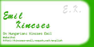 emil kincses business card